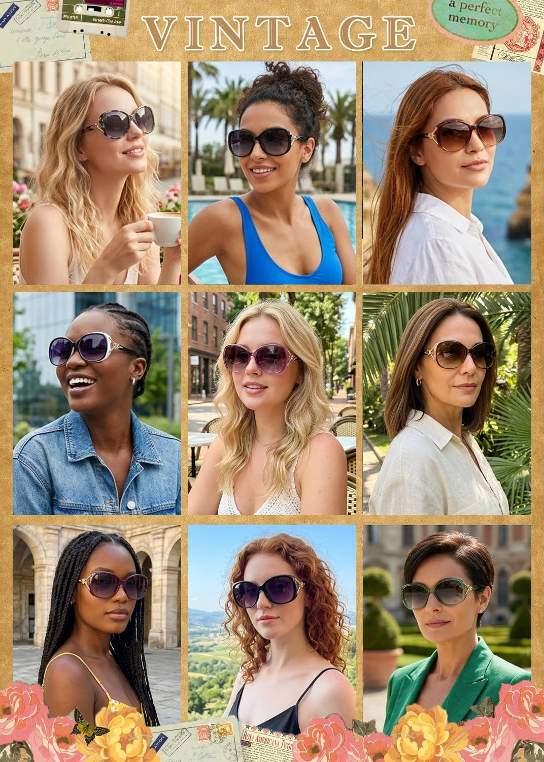 Sunglasses for Women Trendy Polarized Sunglasses Oversized Big Sun Glasses Ladies Shades UV Protection